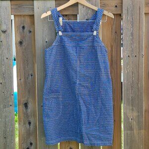 ADORABLE RETRO Romper Dress CHECK Smock Dress Women's Size Medium 725 Originals